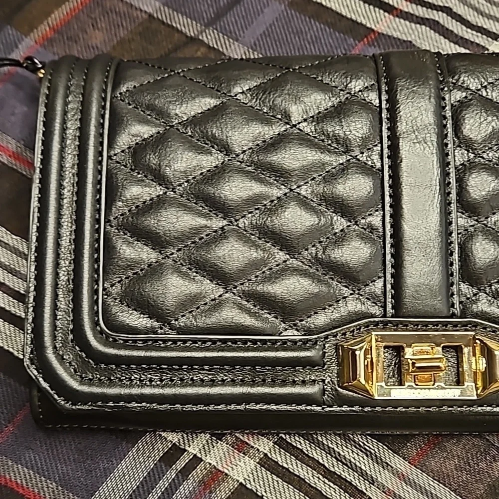 💕REBECCA MINKOFF💕 Black Quilted Love Clutch NWT